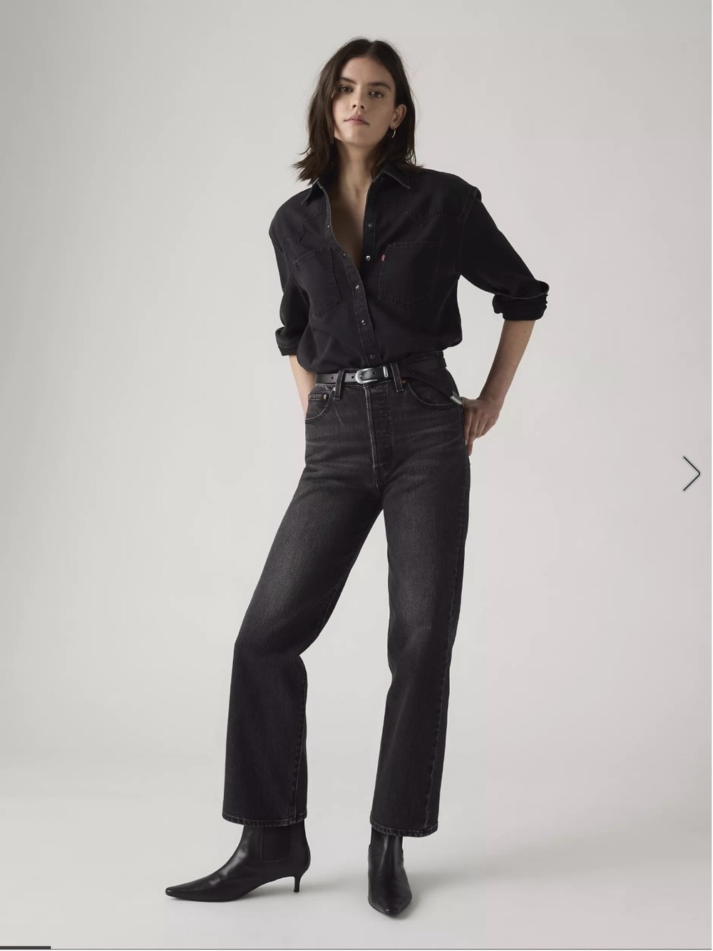 Levi's Black High-Rise Button-Fly Jeans
